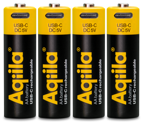 Aqiila Rechargable AA Battery, 4-pack